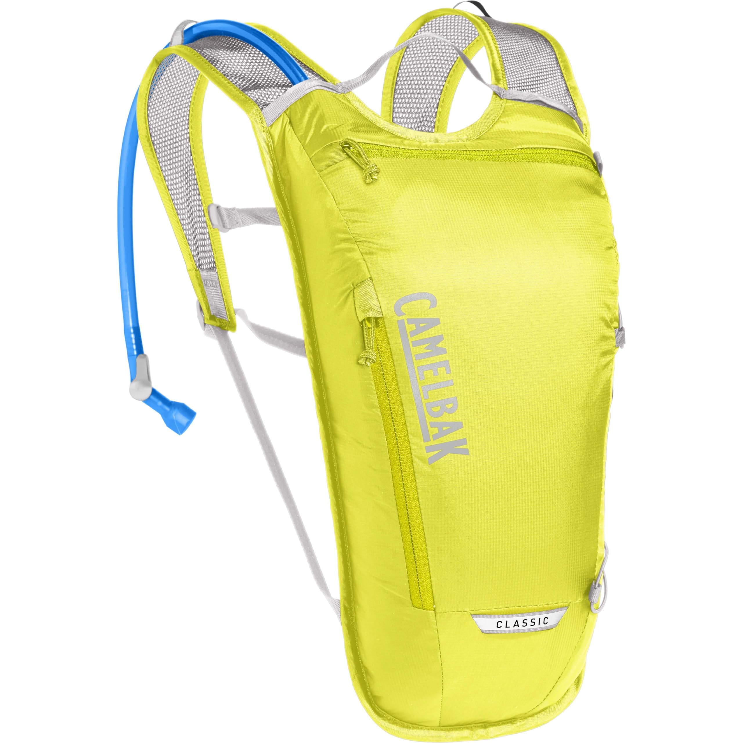 CamelBak Classic Light bike hydration pack in Safety Yellow/Silver for on-the-go hydration and essential storage