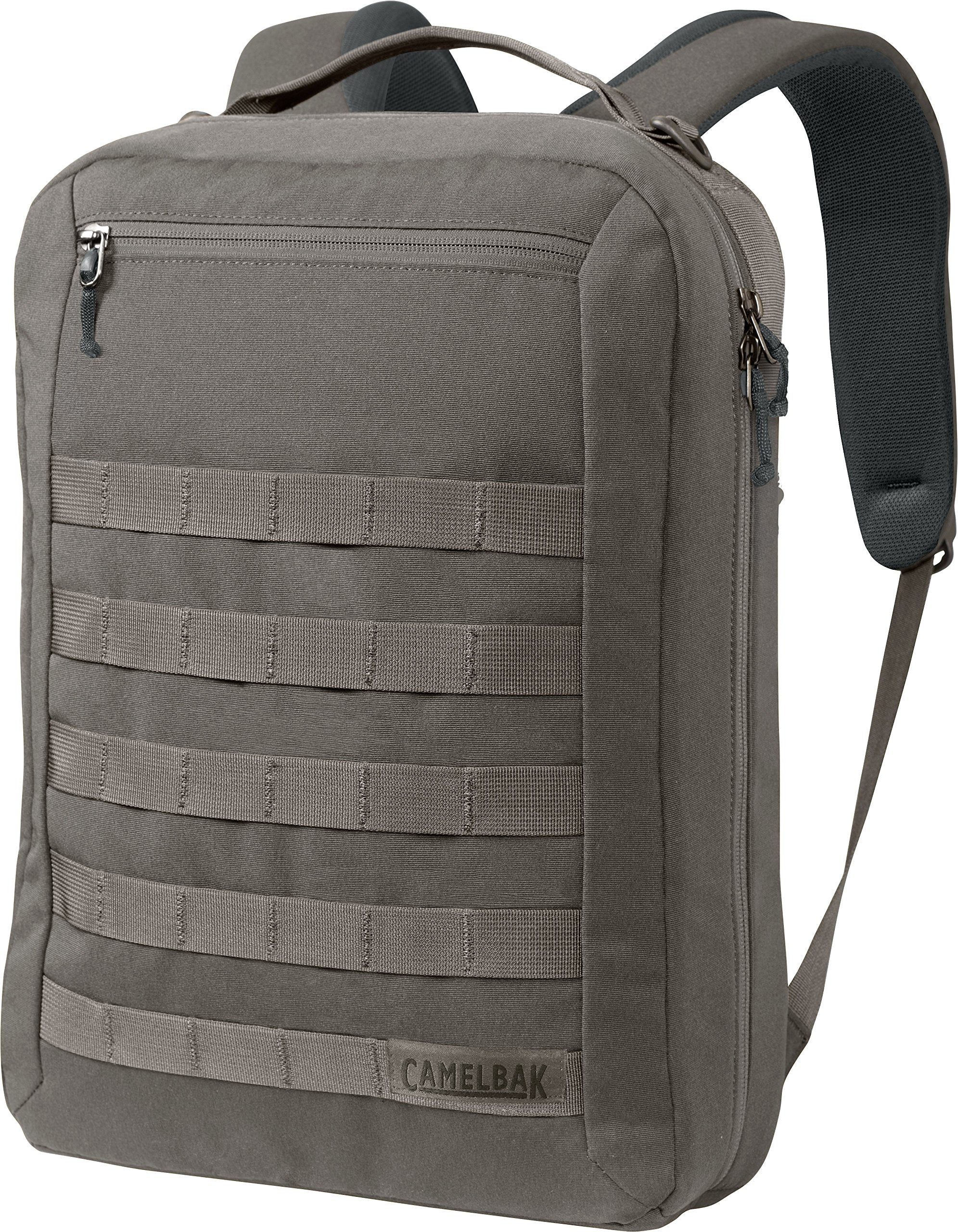 CamelBak Coronado Daypack Stone, interior laptop sleeve and bottle pocket in use