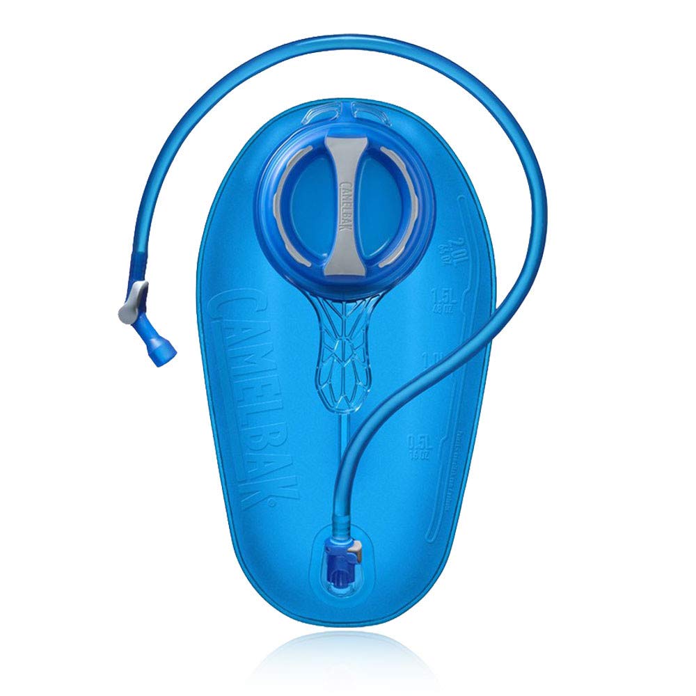 CamelBak Crux 2L reservoir with ergonomic design fits backpacks easily for outdoor use.