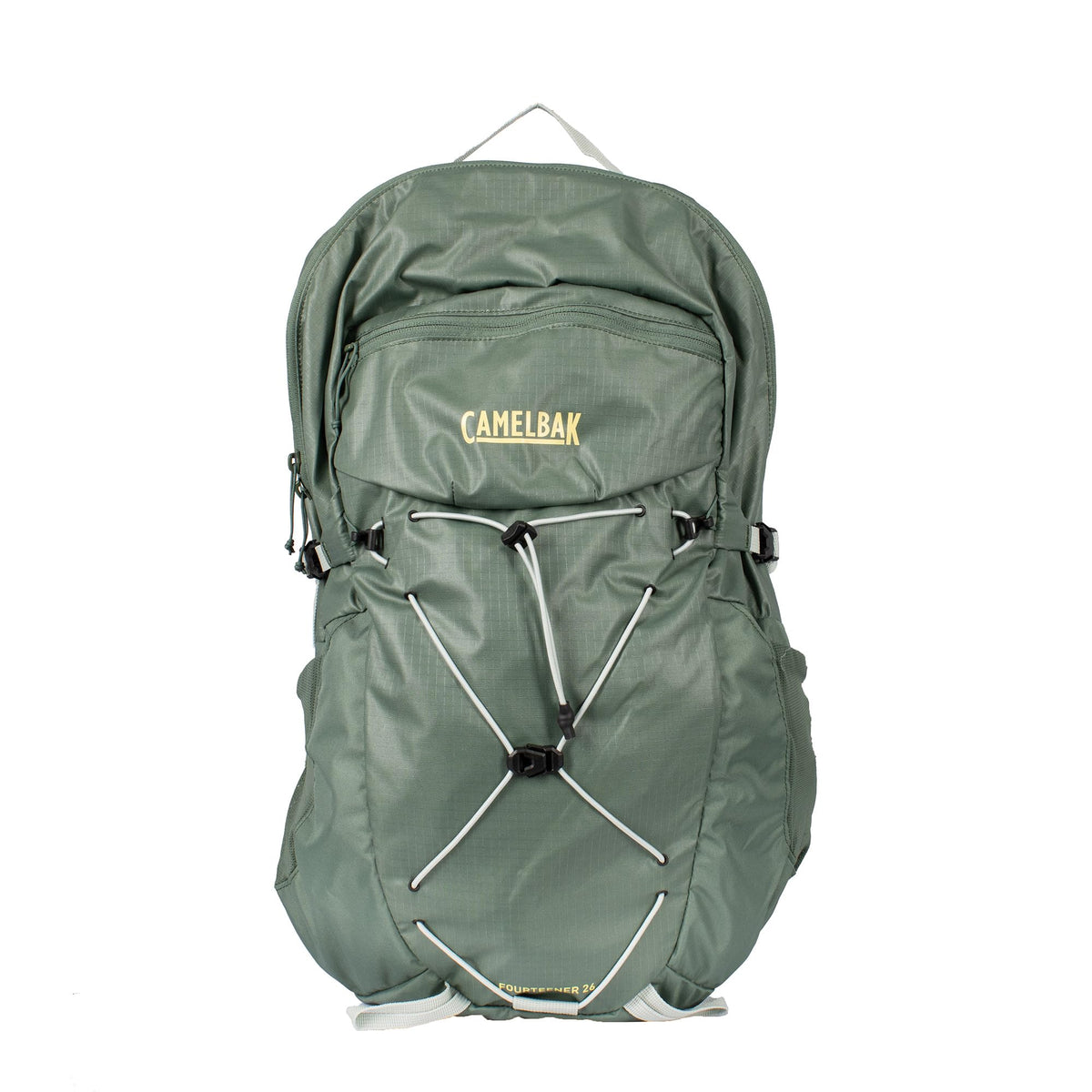 CamelBak Fourteener 26 hydration backpack in sage green for all-day trail hydration.
