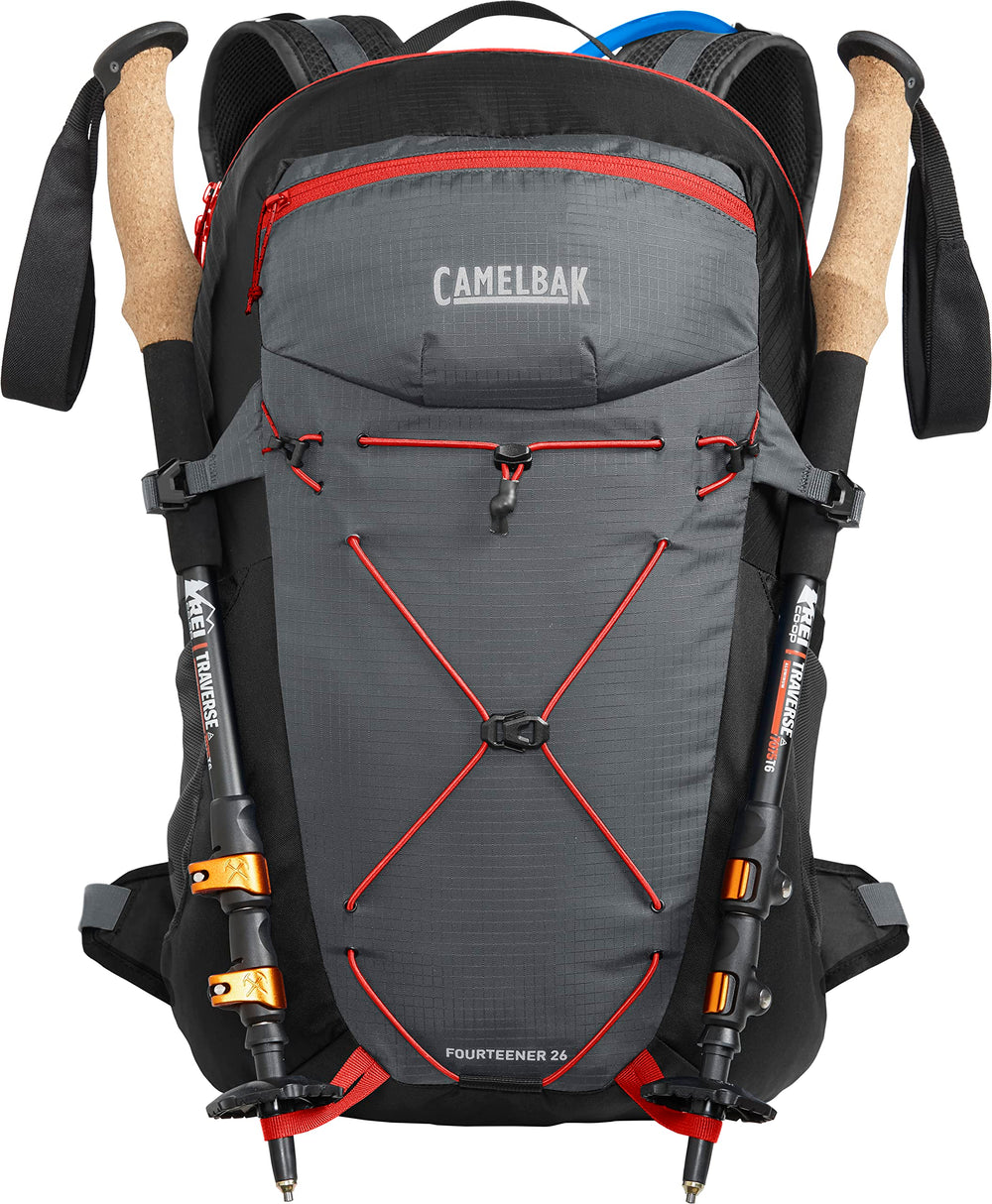 Padded hip belt provides stability across uneven terrain.