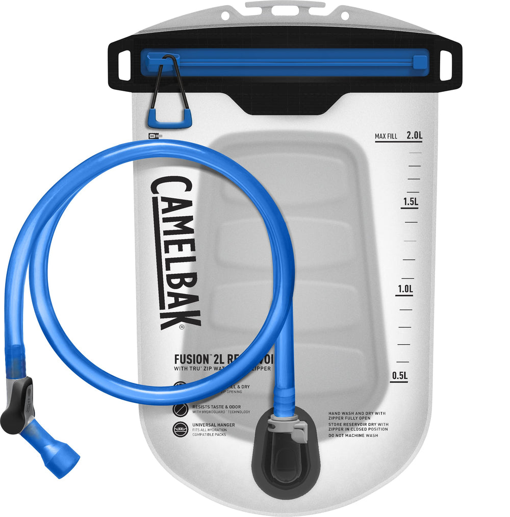 CamelBak Fusion reservoir showing universal pack compatibility with hydration backpacks.
