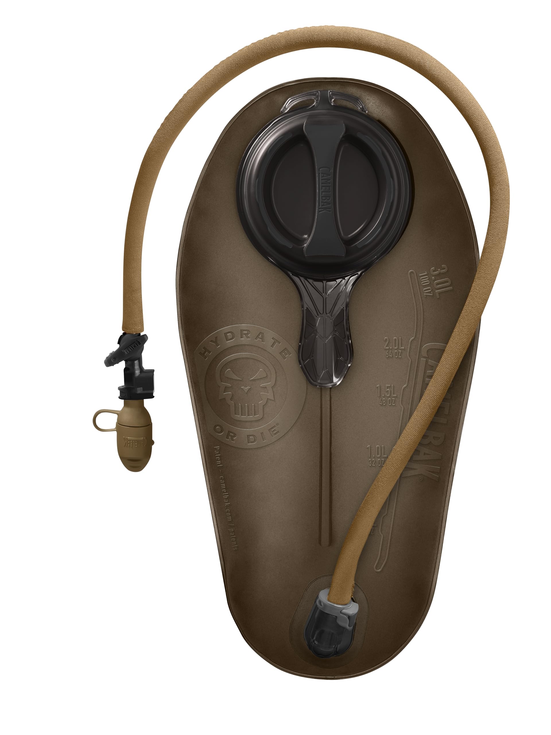 CamelBak Mil Spec Crux 100oz reservoir enables fast flow for tactical hydration.