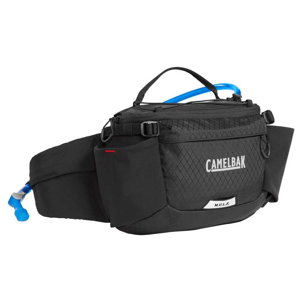 CamelBak M.U.L.E. 5 waist belt with reservoir and Air Support back panel for cooling comfort.