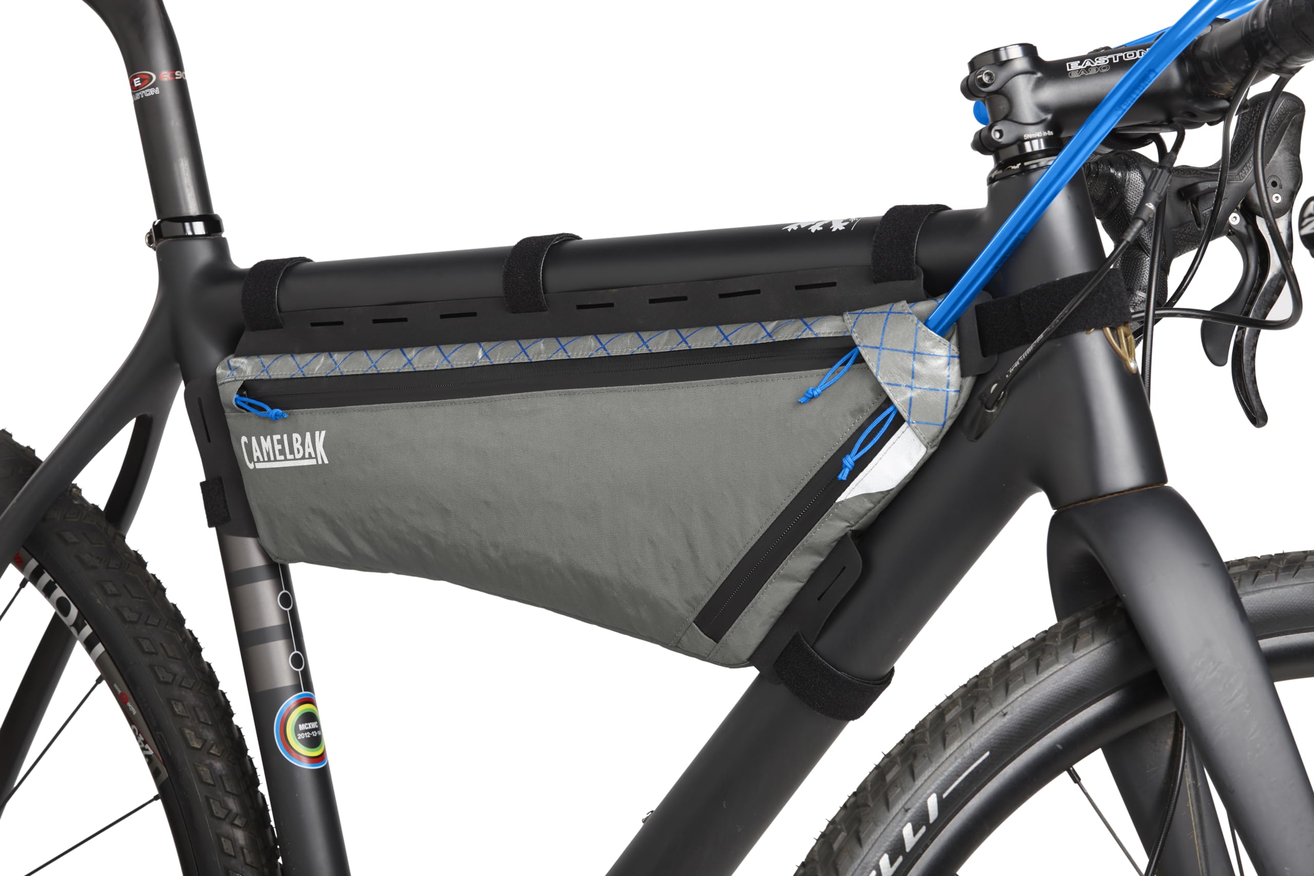 Close-up of sailcloth material shows durable, recycled construction.