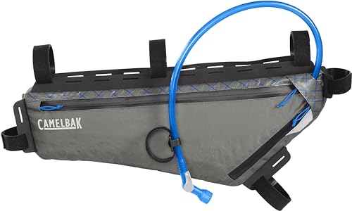 CamelBak M.U.L.E. frame pack with adjustable tube clip for easy sipping.