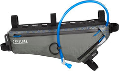 CamelBak M.U.L.E. frame pack with adjustable tube clip for easy sipping.