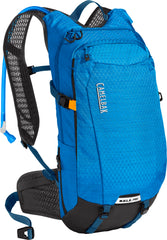 CamelBak M.U.L.E. Pro 14 backpack front view with Ibiza Blue/Orange finish