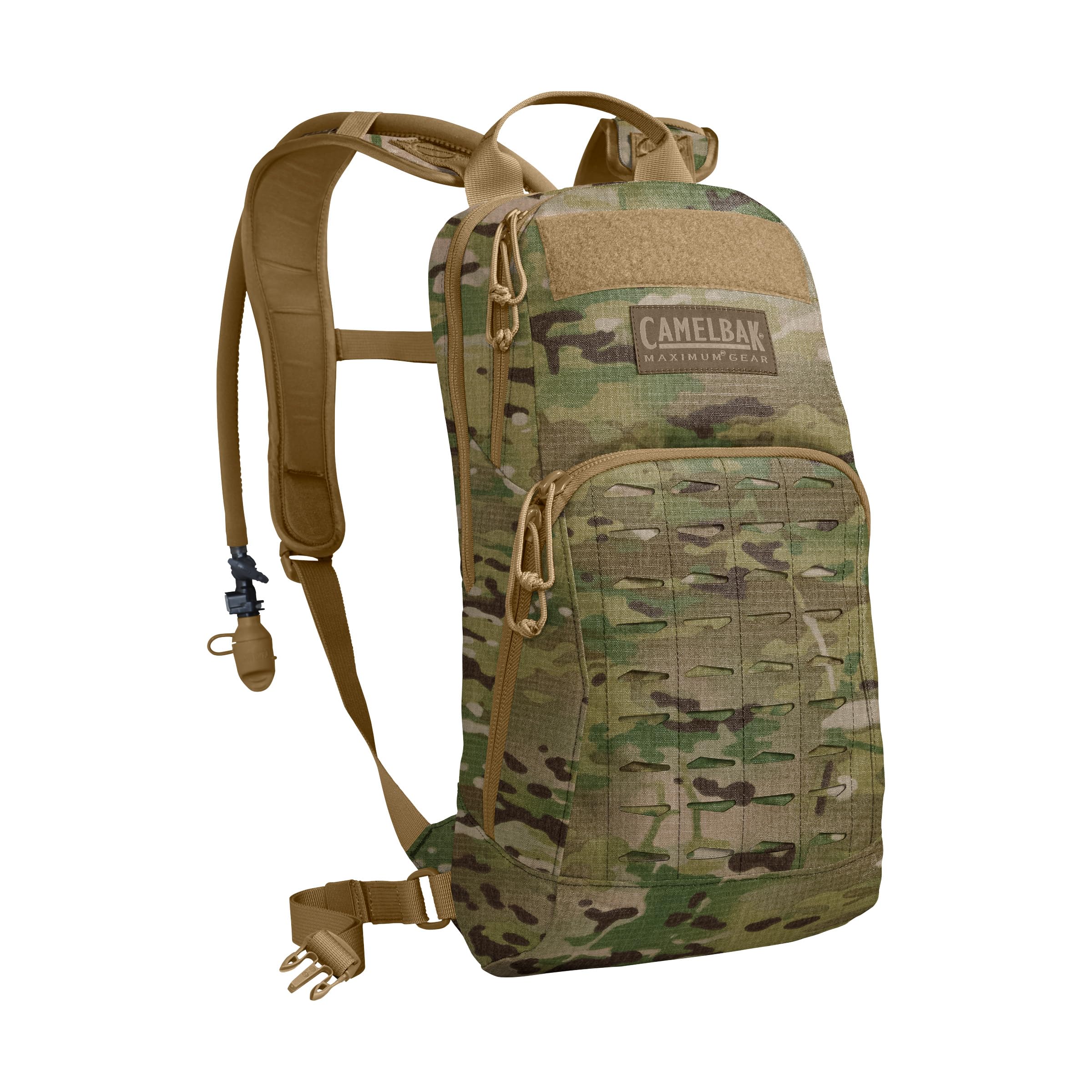 CamelBak M.U.L.E. Tactical front view with 100oz reservoir, ready for fast missions.