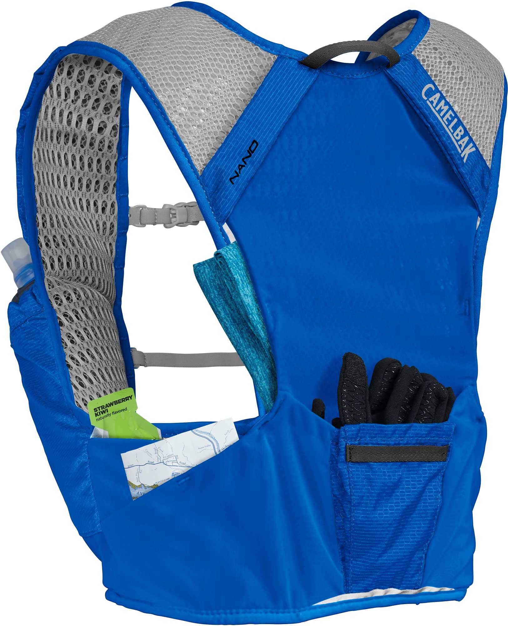 CamelBak Nano Hydration Vest secure phone pocket for quick access during runs.