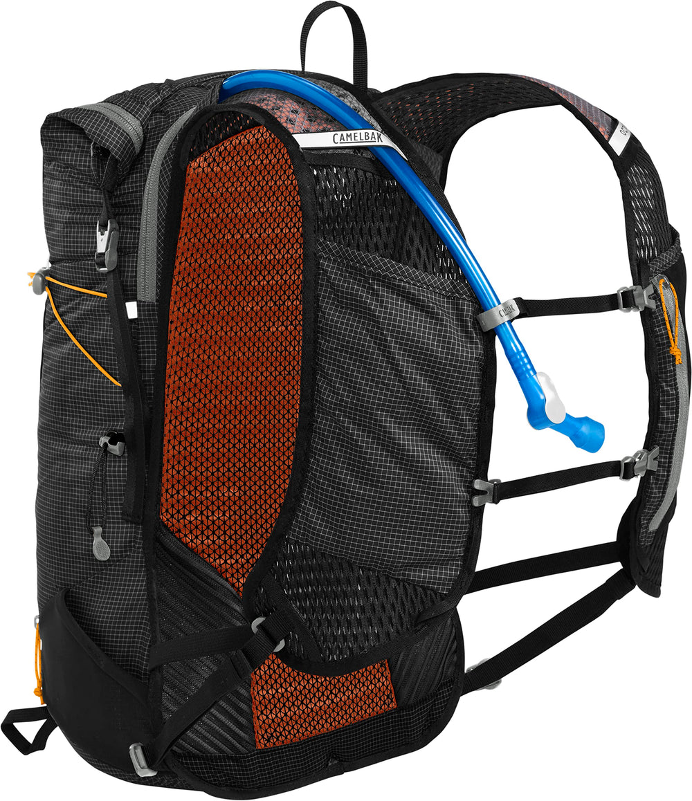 CamelBak Octane 16 back view highlights secure, stable fit.