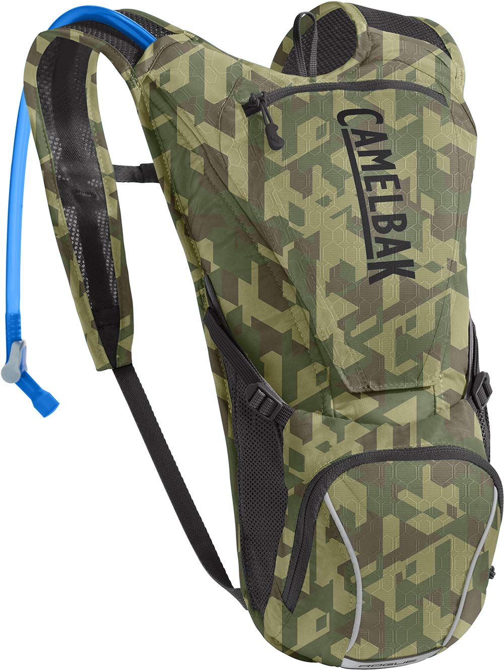 CamelBak Rogue bike hydration pack front view showing ergonomic access on climbs