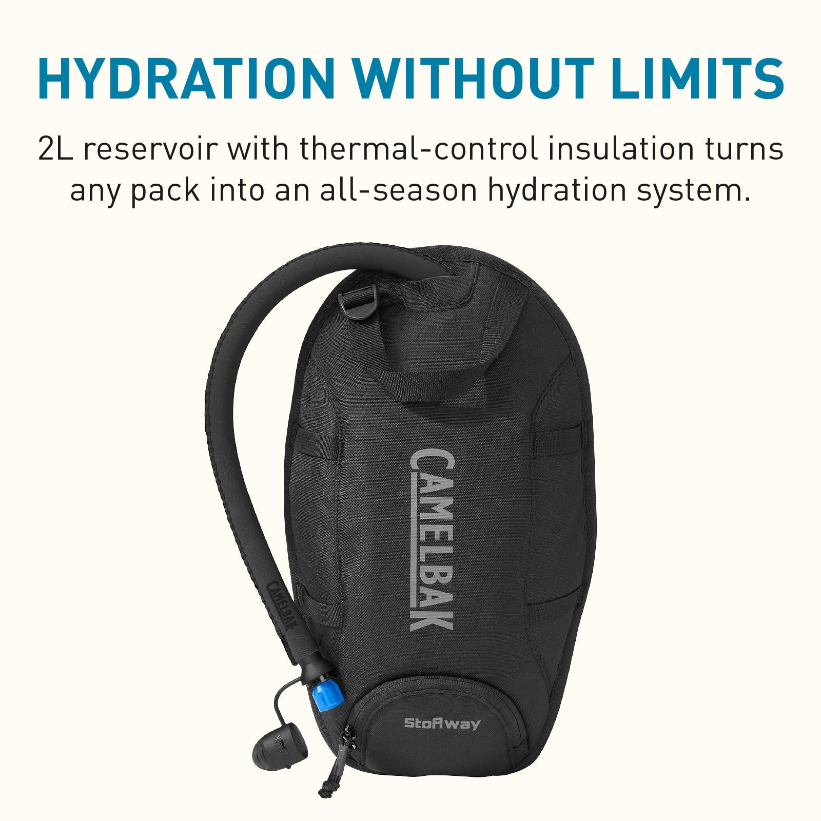 CamelBak Stoaway bite valve cover protects during snowy adventures