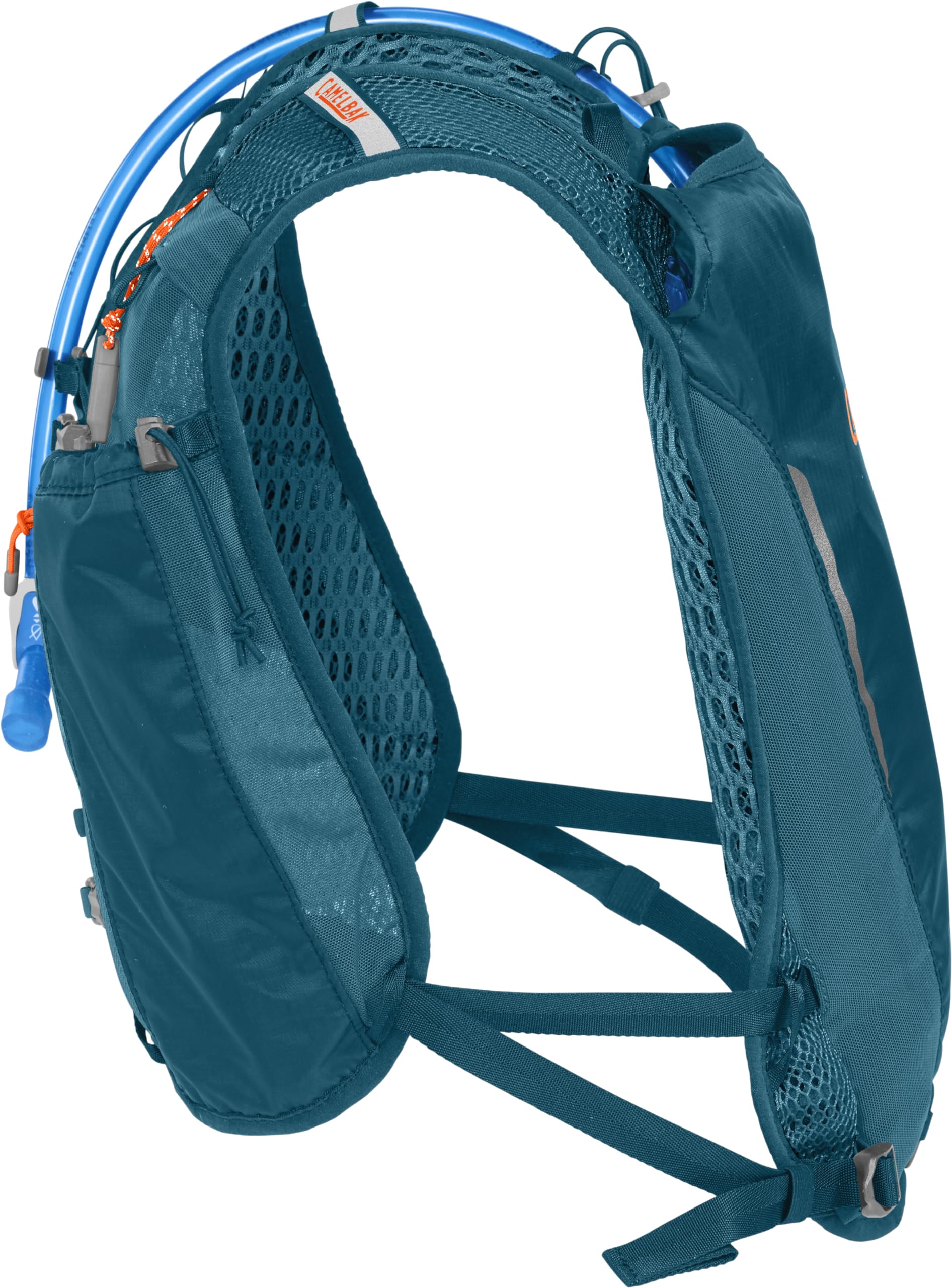 CamelBak Trail Run Vest trekking pole attachment supports changing terrain without bulk.