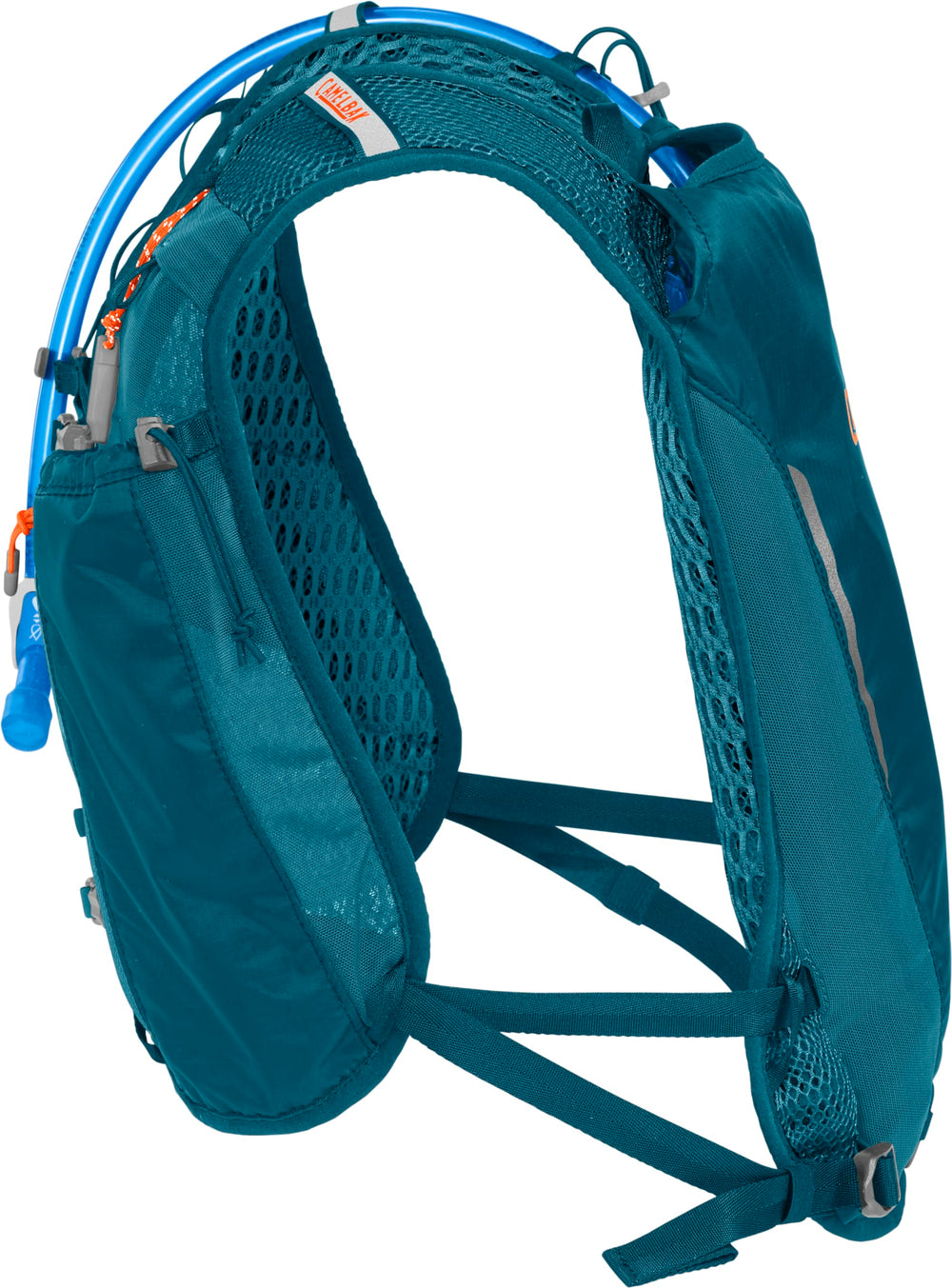 CamelBak Trail Run Vest trekking pole attachment supports changing terrain without bulk.