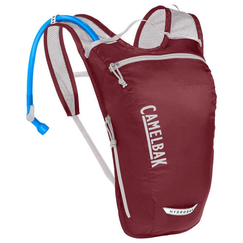CamelBak Women's Hydrobak Light backpack in burgundy-silver for comfortable all-day rides.
