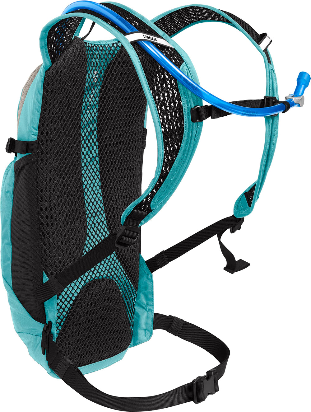 CamelBak Women's Lobo 9 helmet carry demonstrates hands-free gear access during rides.
