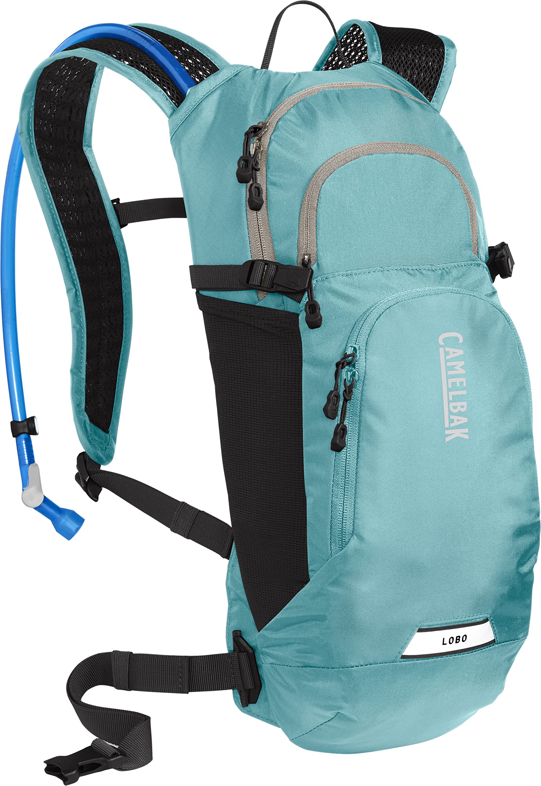CamelBak Women's Lobo 9 front view highlights streamlined fit for trail riding.