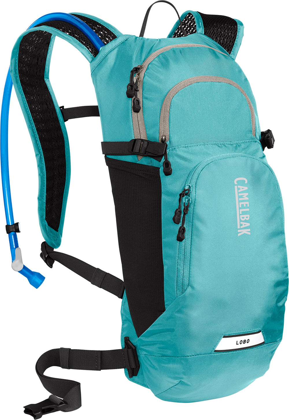CamelBak Women's Lobo 9 front view highlights streamlined fit for trail riding.