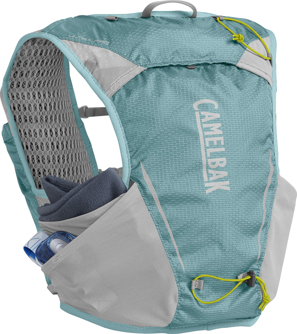 CamelBak Women's Ultra Pro Hydration Vest 34oz front view highlights breathable mesh for comfort.
