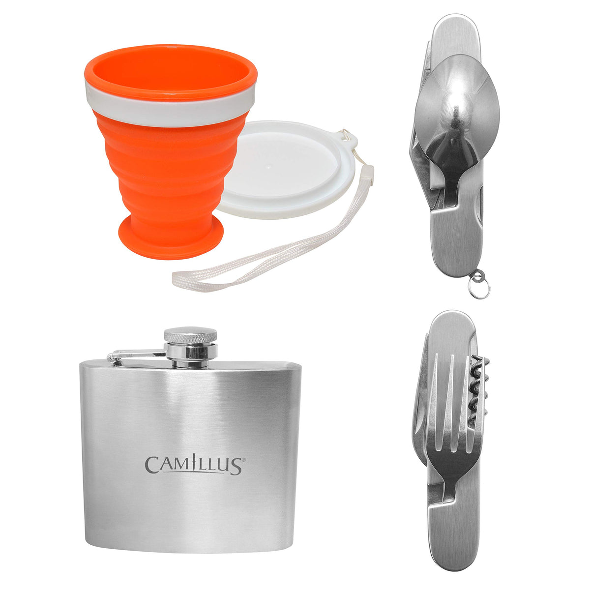 Camillus Camp Set collapsible cup in use for hot beverage on trail