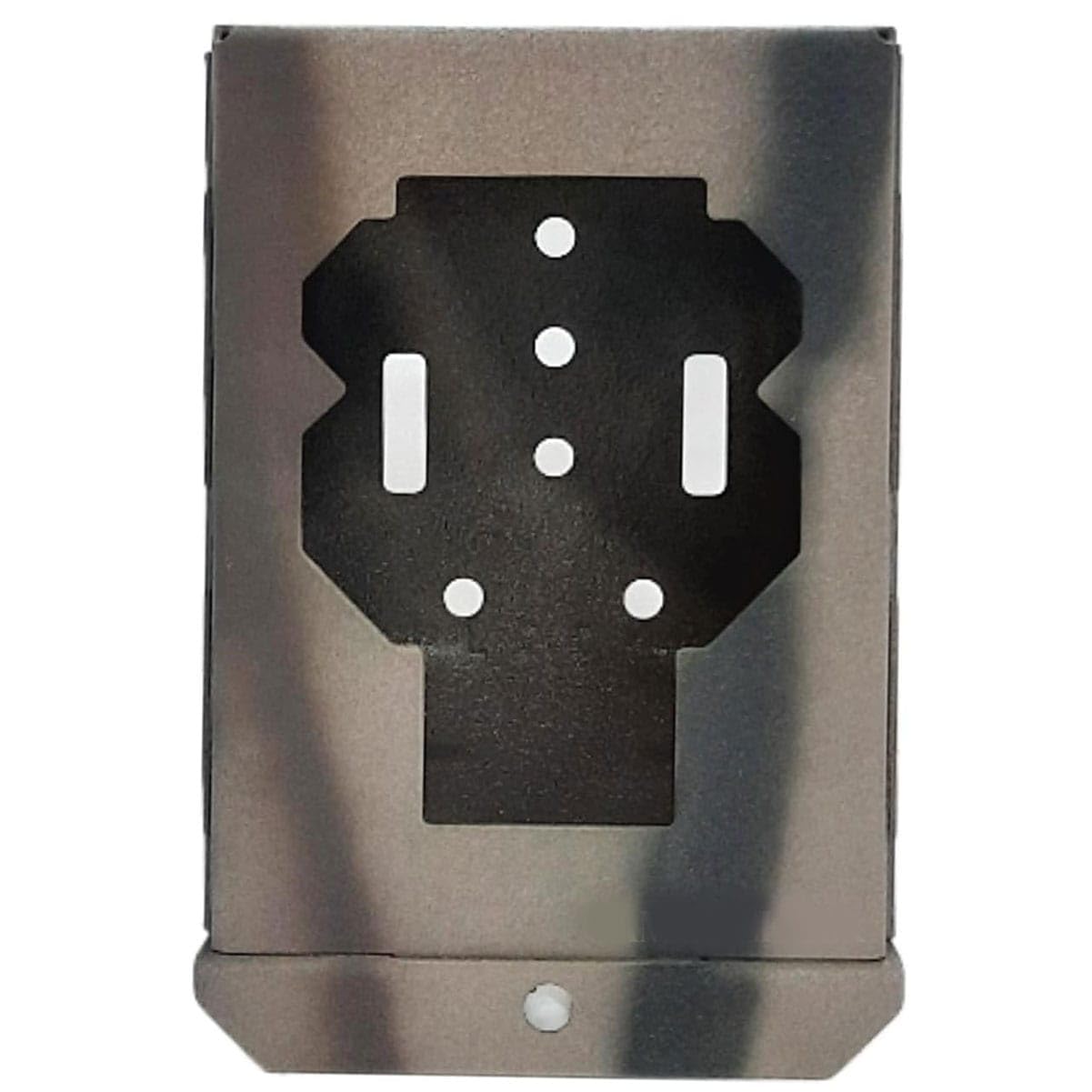 CAMLOCKbox installed on a tree with lagbolt attachment shows secure mounting against theft.