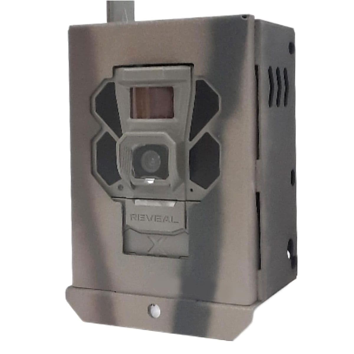 CAMLOCKbox theft-deterrent security box front view delivering compact protection for Reveal X 3.0 outdoors.