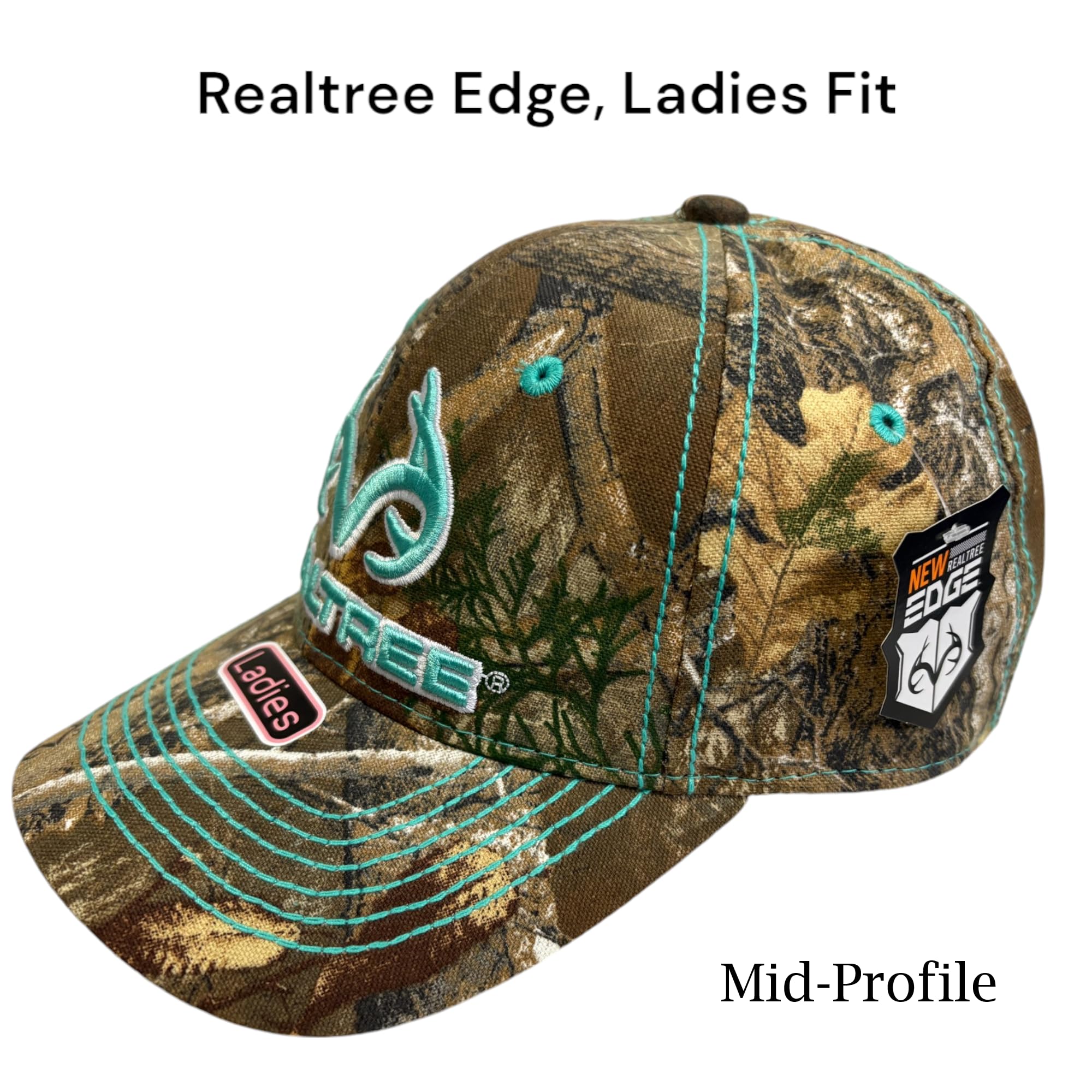Camo Chique mid crown structured cap back view with adjustable closure
