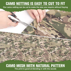 Camohute camo netting supports hunting blinds and wildlife photography setups