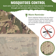 Camohute camo-netting printed pattern blending into environment enhances concealment during hunting.