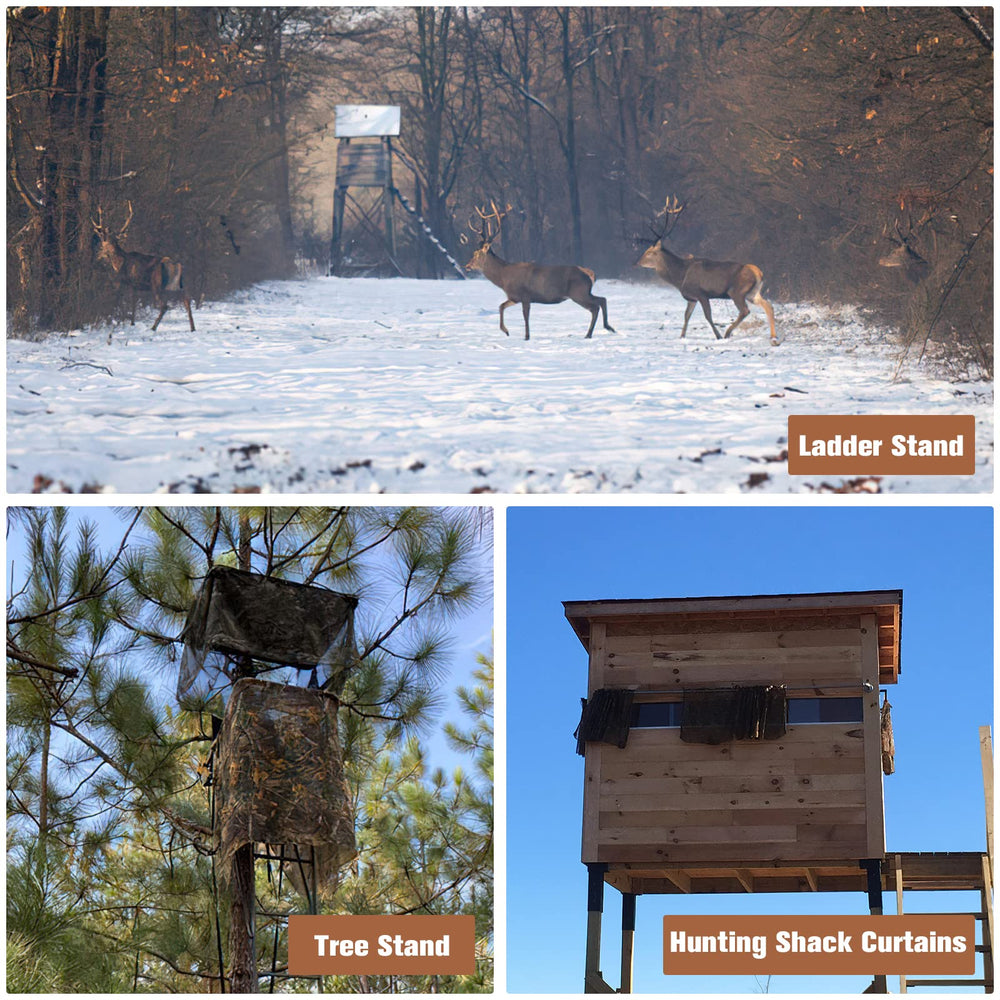 Camohute camo-netting tree stand concealed positioning for wildlife viewing