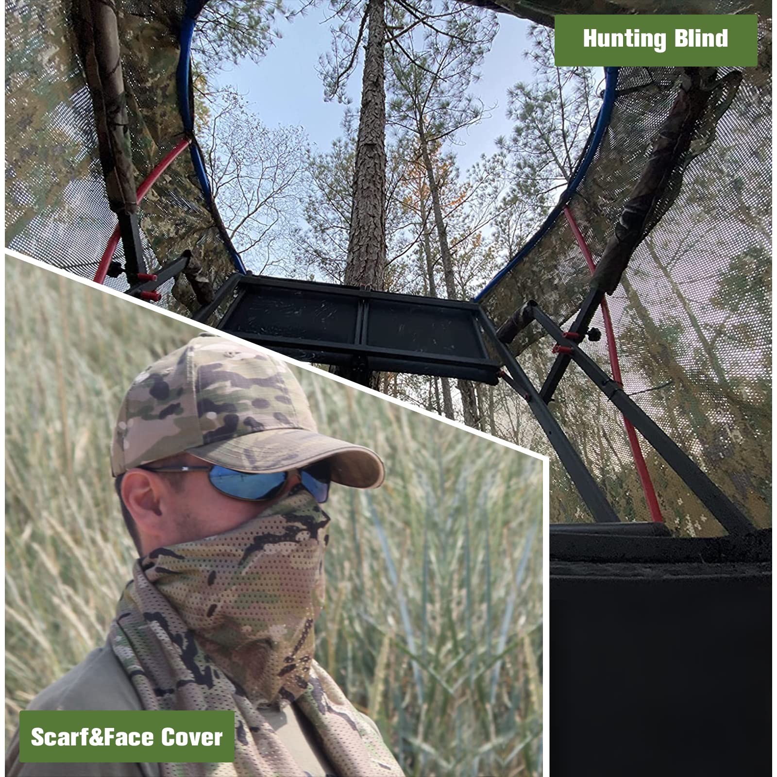 Camohute camo netting can cover tree stands and gear