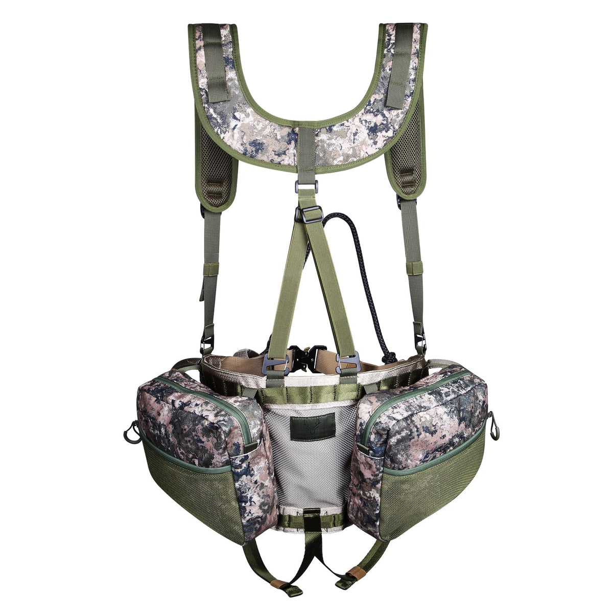 CAMOMAX Hunting Saddle expandable saddle in action offering versatile tree-climbing comfort.