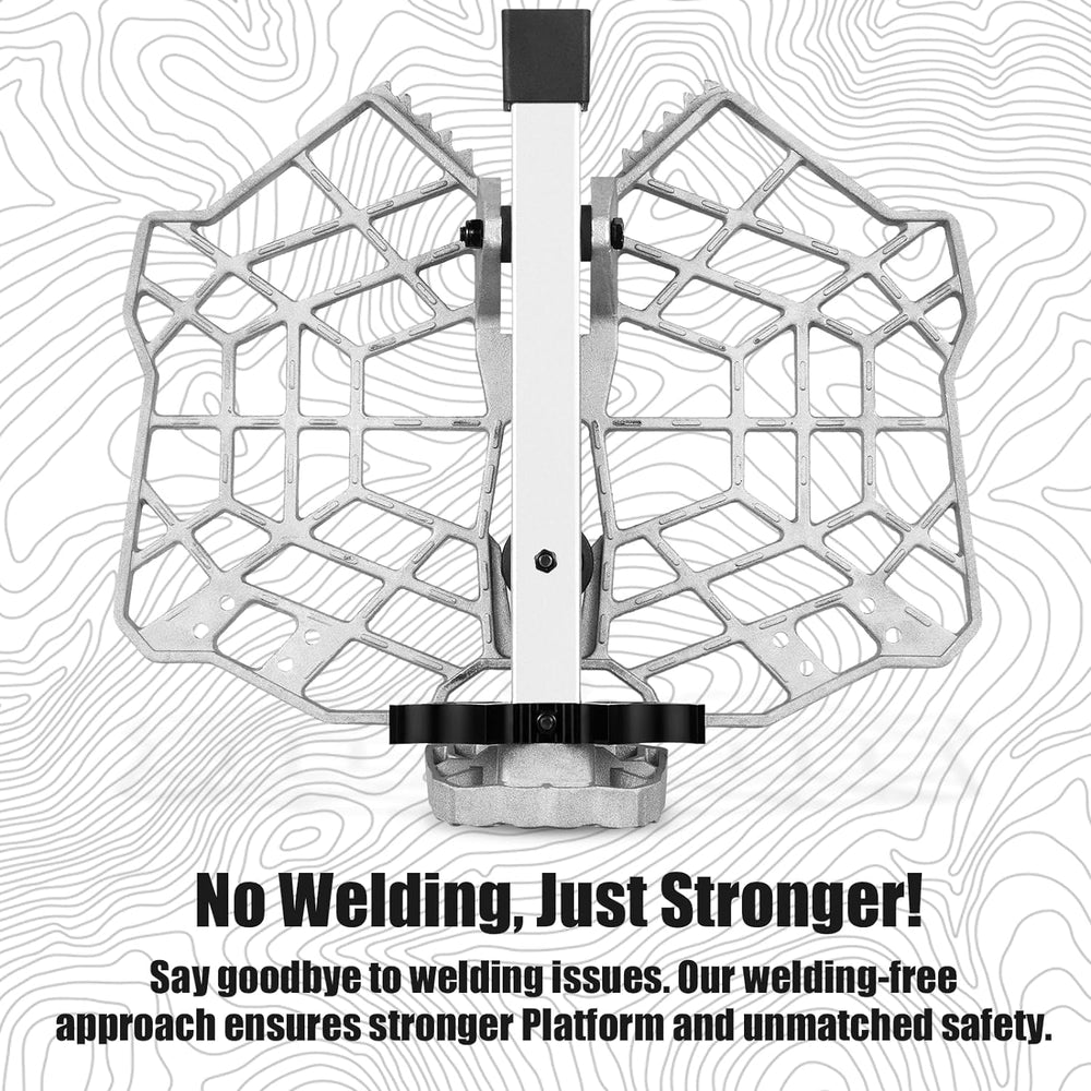 CAMOMAX saddle platform highlights lightweight cast aluminum for easy carry