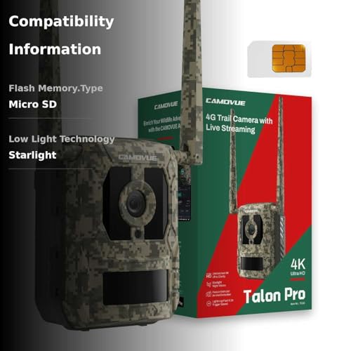 CAMOVUE trail camera night vision with starlight sensor for clear dark footage
