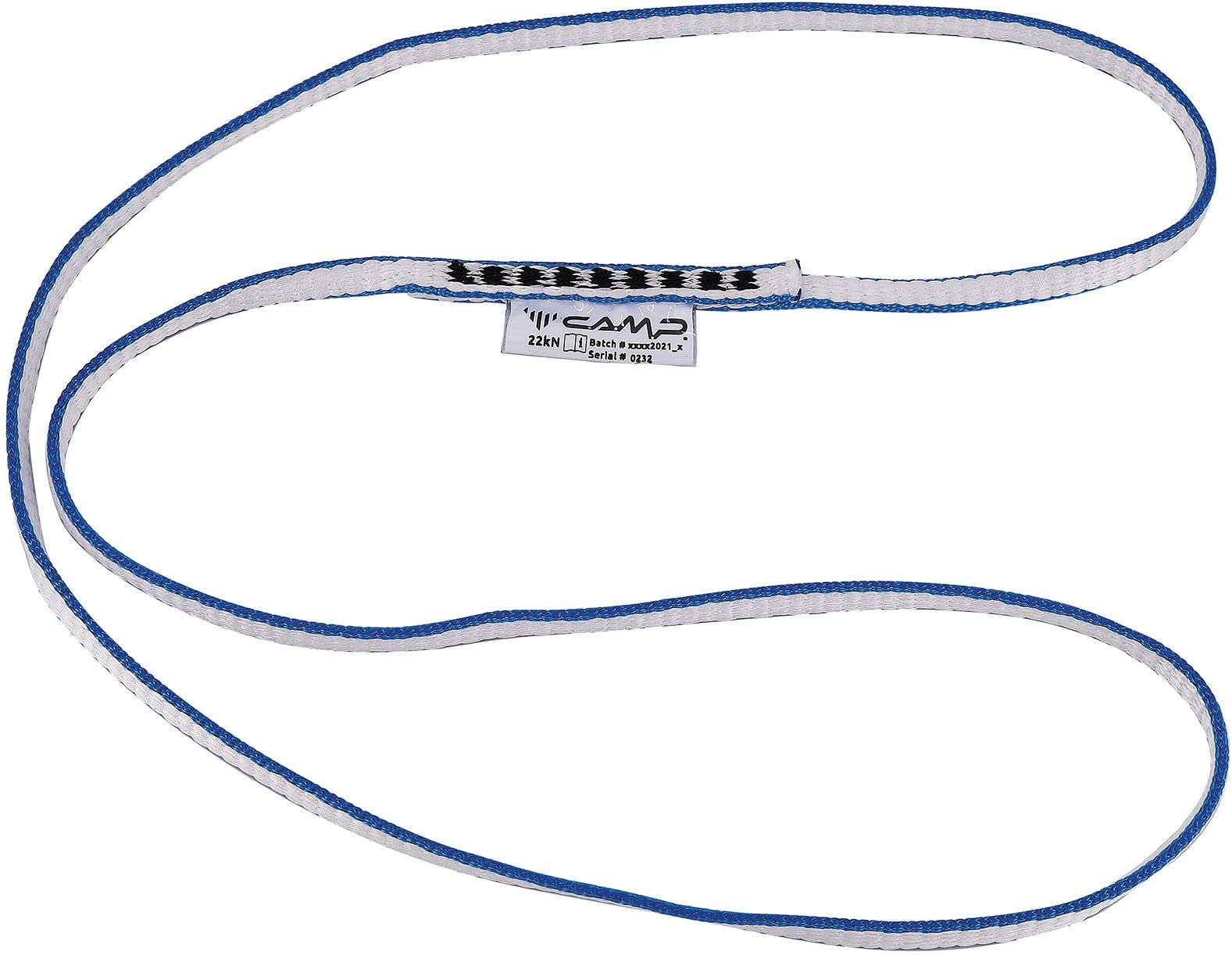 CAMP 8-5mm Dyneema runner in blue, compact extendable draw for alpine anchors and ice screws.