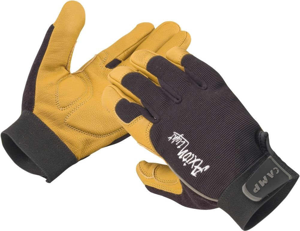 CAMP Axion Light Gloves black with goatskin palm for rope work