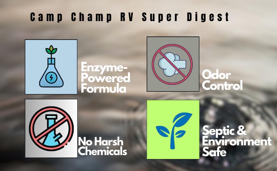 Camp Champ RV Super Digest eco-friendly septic-safe formula in use
