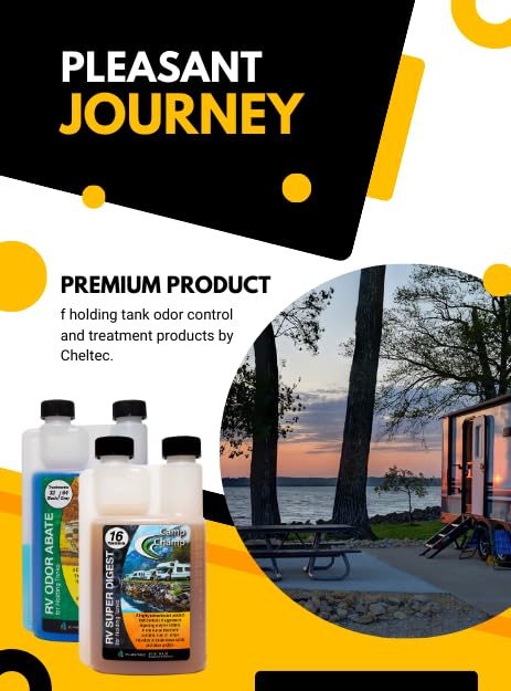 Camp Champ RV Super Digest tank treatment application showing inside tank use