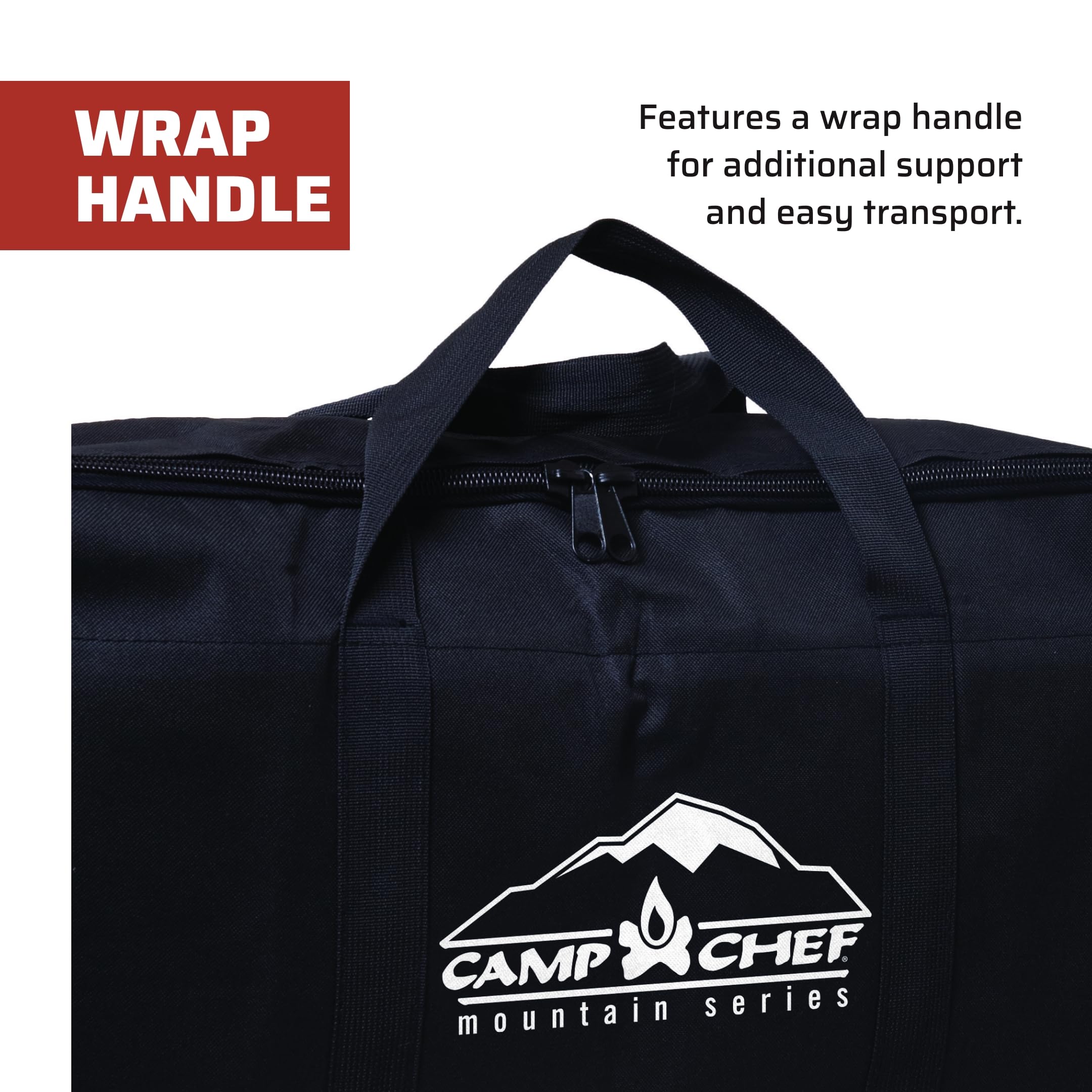 Camp Chef carry bag keeps Mountain Series stoves organized, extends gear life, and speeds packing.