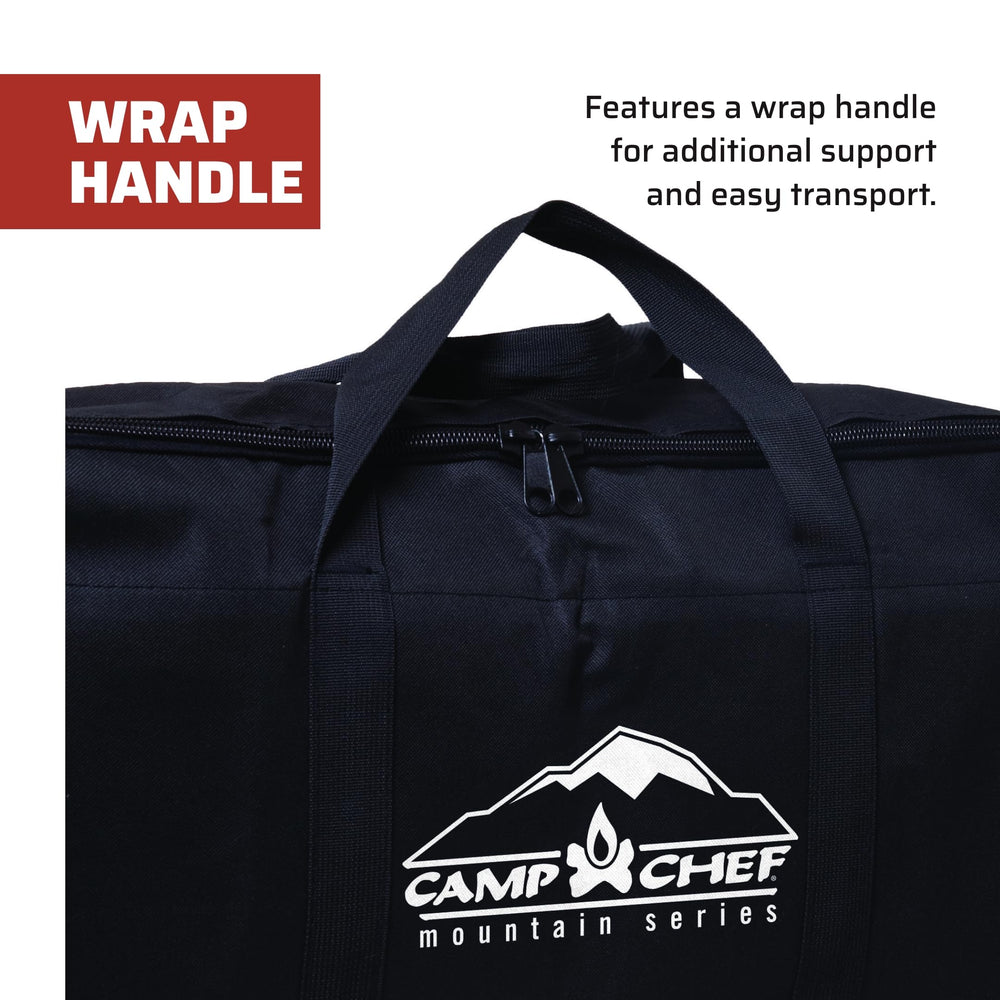 Camp Chef carry bag keeps Mountain Series stoves organized, extends gear life, and speeds packing.