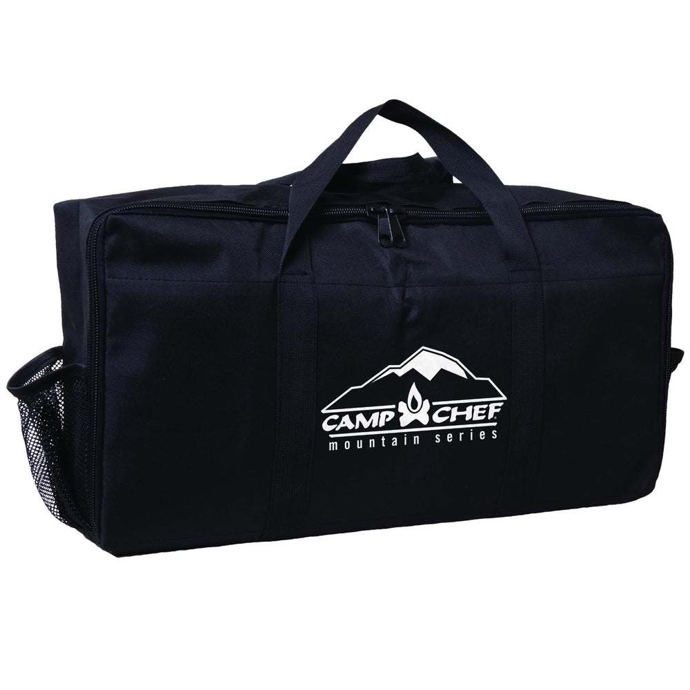 Camp Chef carry bag for Mountain Series stove ensures easy transport and secure storage on camping trips.