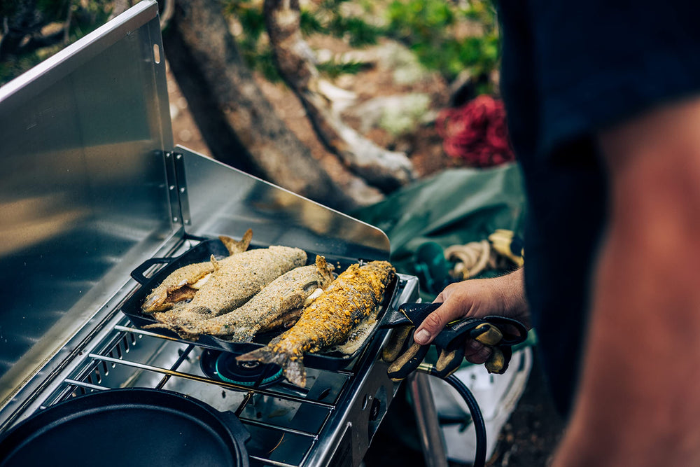 Camp Chef Mountaineer portable design suits overlanding and on-the-go cooking.