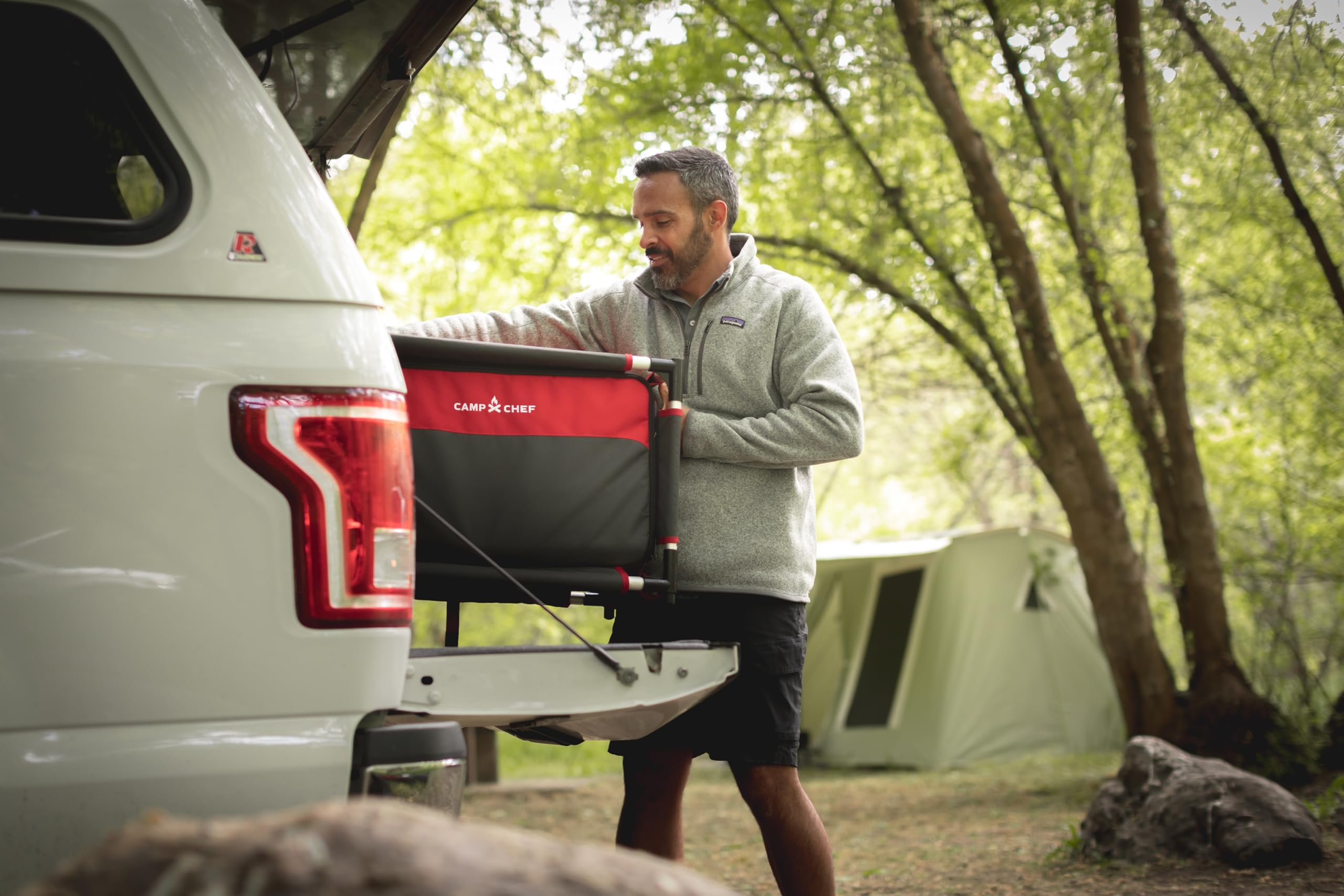 Padded handles on the Sherpa make moving the setup simple