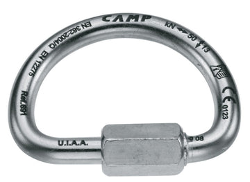 CAMP D Quick Link Steel 10mm closeup shows sturdy stainless steel design for reliable rigging.