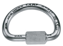 CAMP D Quick Link Steel 10mm closeup shows sturdy stainless steel design for reliable rigging.