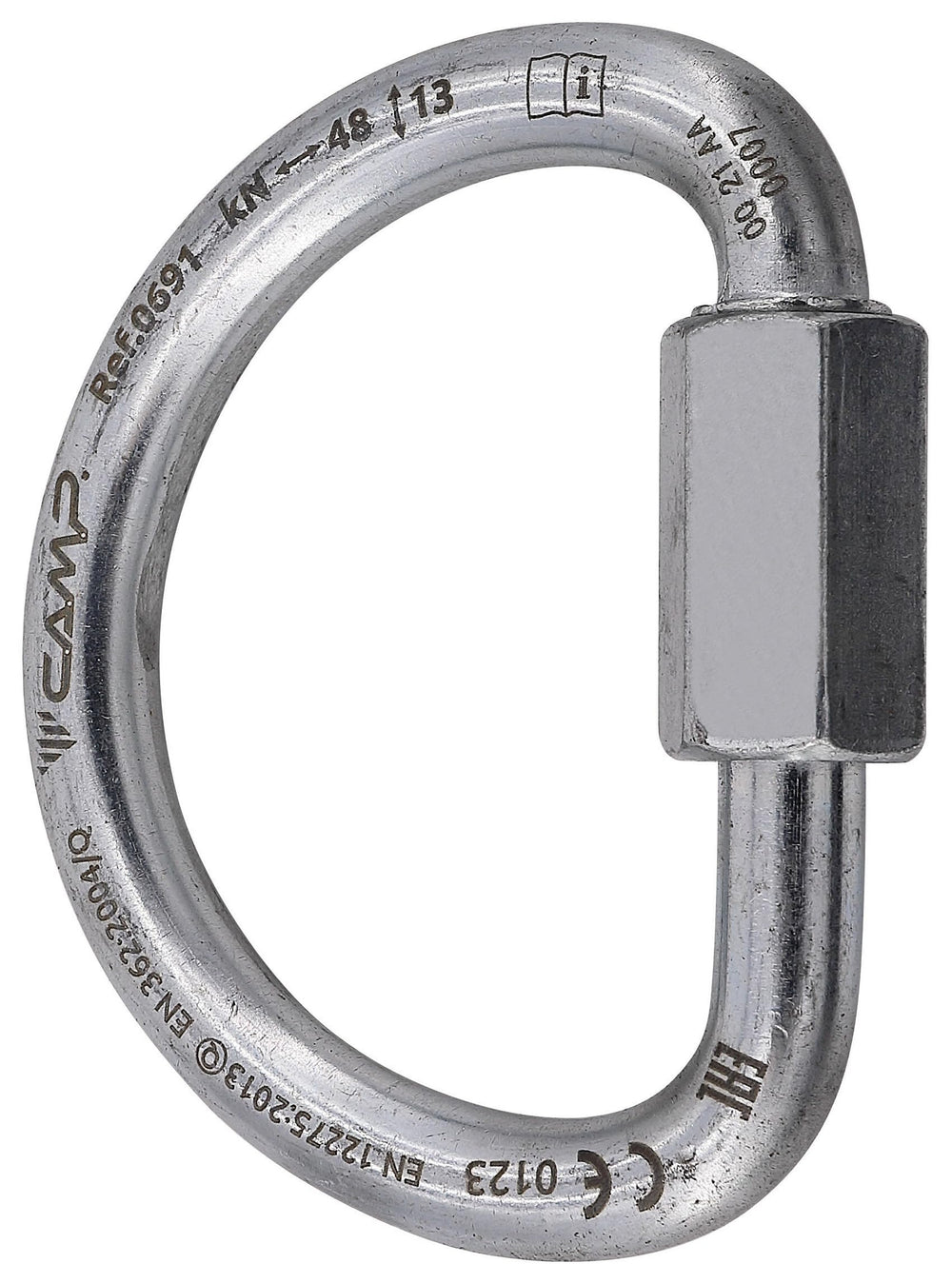 CAMP D Quick Link Steel 10mm gate opening demonstrated for easy access in rigging setups.