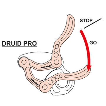 CAMP Druid Pro Descender internal mechanism shows smooth cam action and energy absorption.