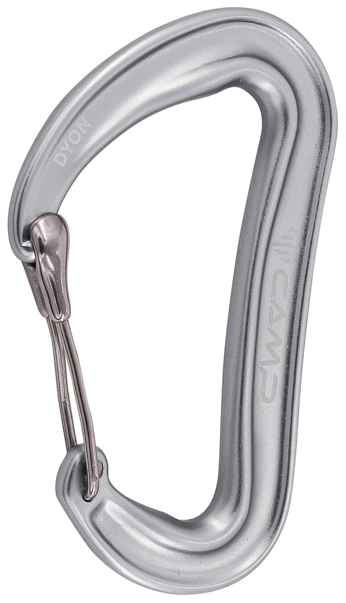CAMP Dyon carabiner in light gray with SphereLock for enhanced safety during climbs