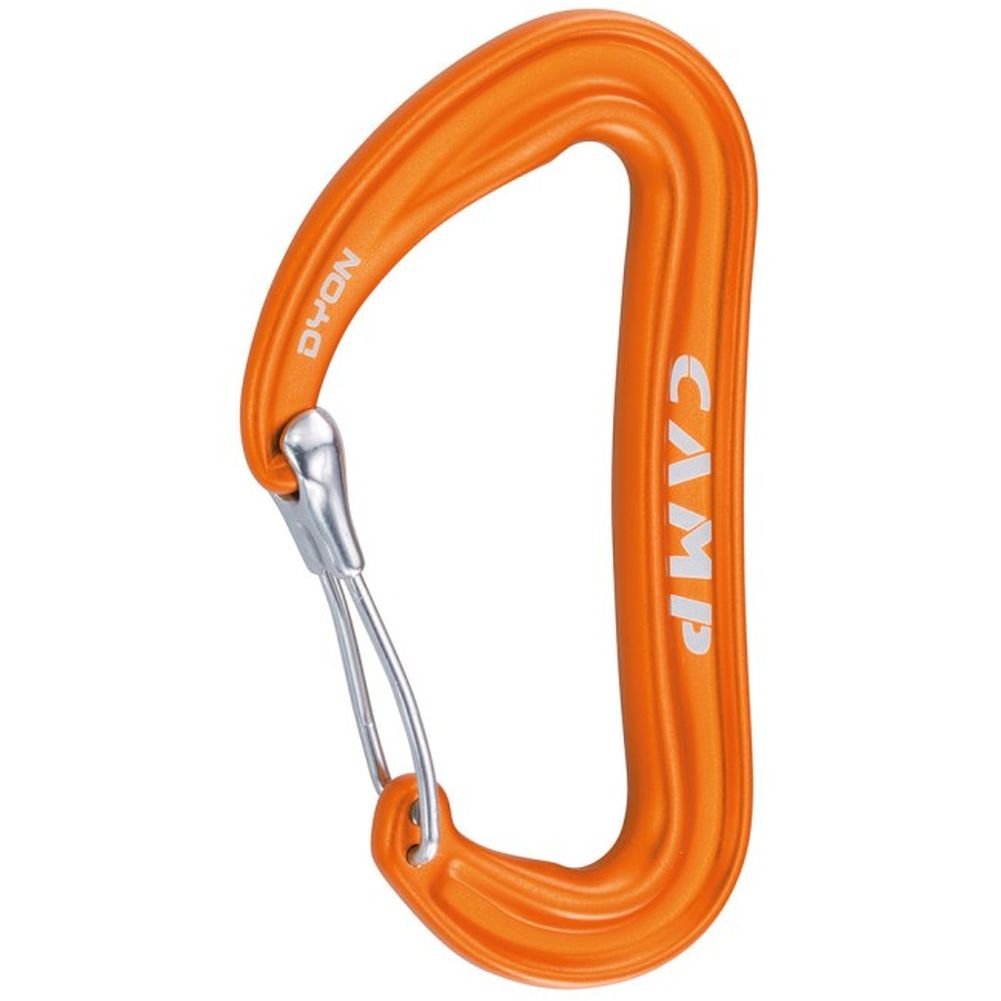 CAMP Dyon carabiner orange with SphereLock closure for enhanced safety and easy clipping.